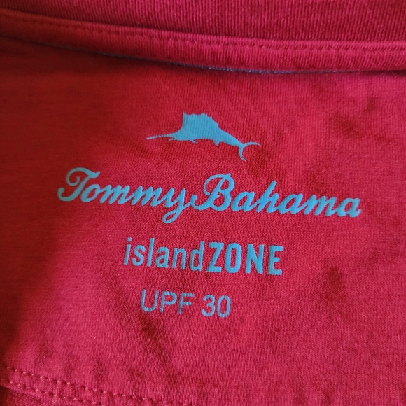 Tommy Bahama Island Zone Crewneck Tshirt UPF 30 UV Protection Mens Size XL Red - Picture 3 of 5